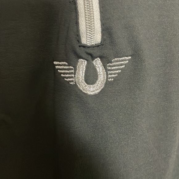 Women’s size XS TuffRider lightweight charcoal gray and neon green jacket - Picture 2 of 9